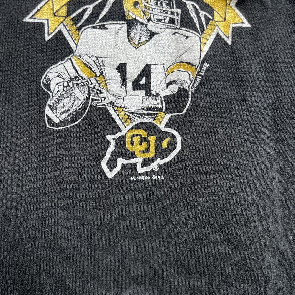 Men's Vintage CU Colorado Buffs Buffaloes Black Tank Top Shirt Sz Large Jerzees - Picture 2 of 6